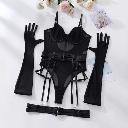 Sexy See Through Erotic Body With Gloves